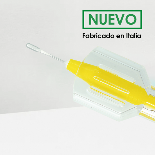 Cuchillete crescent 2.00 mm, recto con bisel arriba, protección de hoja, desechable