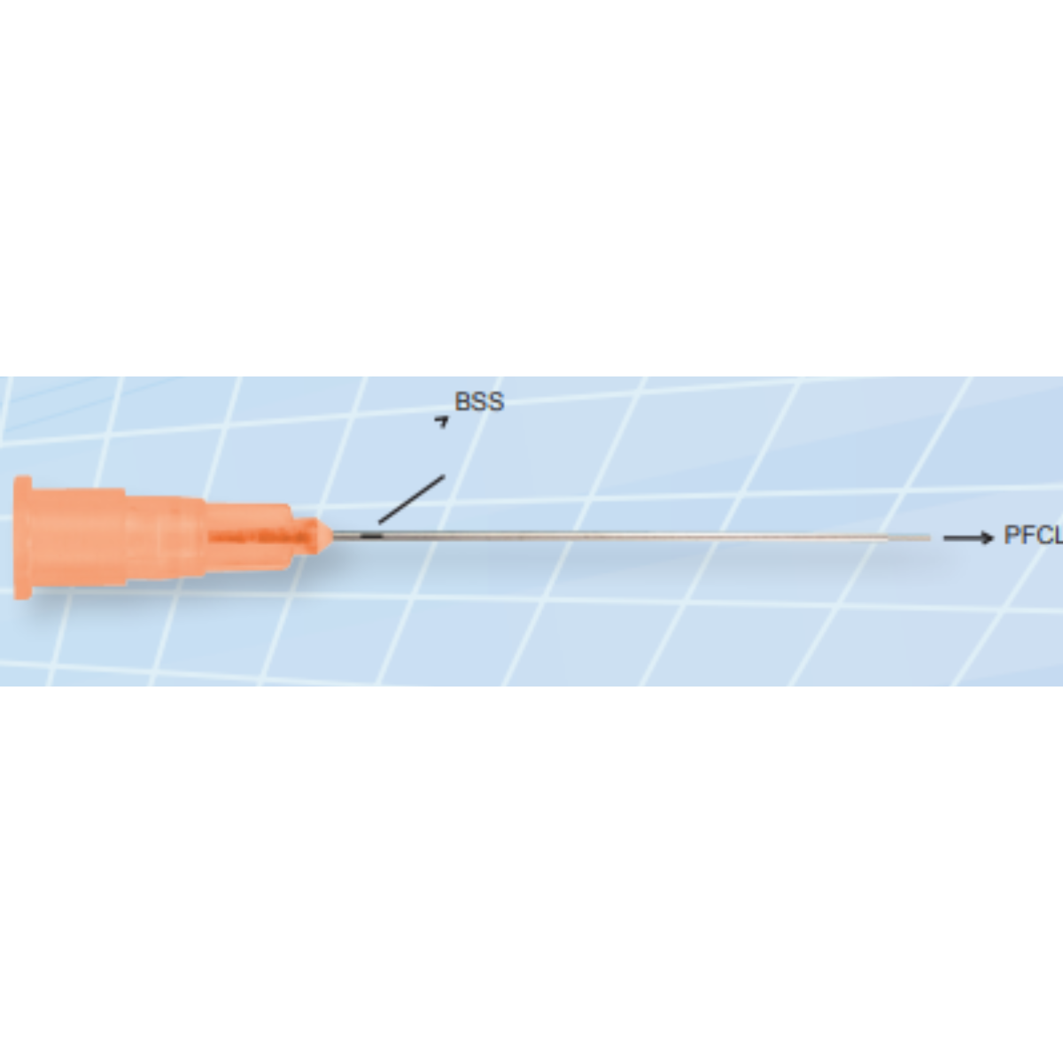 Cánula doble orificio 23G, conector universal L/L, desechable