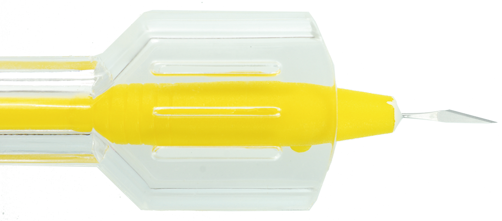 Cuchillete paracentesis 15, protección de hoja, desechable