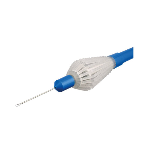 Pinza retinal retráctil con mandíbulas de 25G desechable