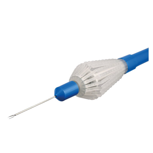 Pinza retinal retráctil para sujetar de 23G desechable