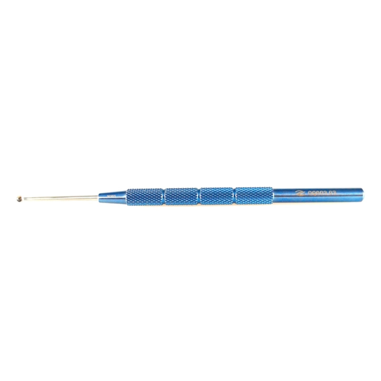 Cureta de chalazion Meyerhoefer, 2.5 D, 120 mm, titanio/acero inoxidable