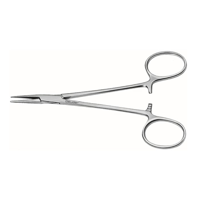 Pinza mosquito Halstead curva serrada