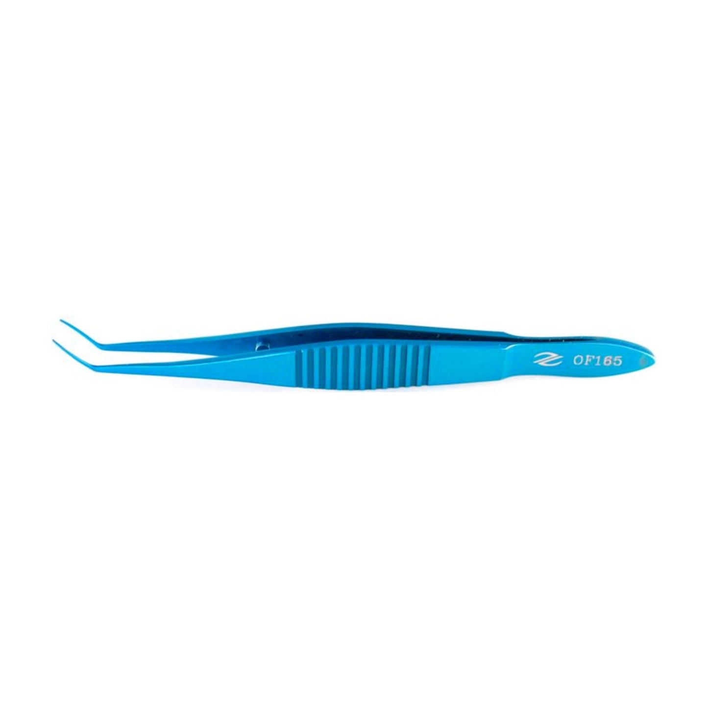 Pinza para LIO Burato, curva, 110 mm, mango plano, titanio