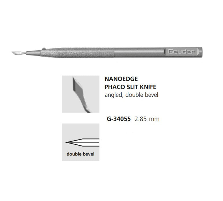 Cuchillete Faco 2.85 mm, Angulado Bisel Doble, Desechable, GEUDER