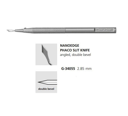 Cuchillete Faco 2.85 mm, Angulado Bisel Doble, Desechable, GEUDER