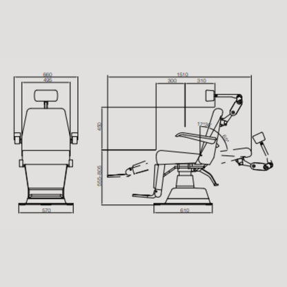 Sillón oftalmico reclinable, Mod. UN-15  TAKAGI