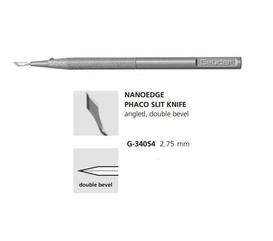 Cuchillete Faco 2.75 mm, Angulado Bisel Doble, Desechable, GEUDER
