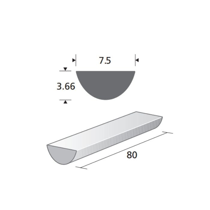 Esponja implante de silicón semi ovalada estilo 517, 3.66 x 7.5 mm