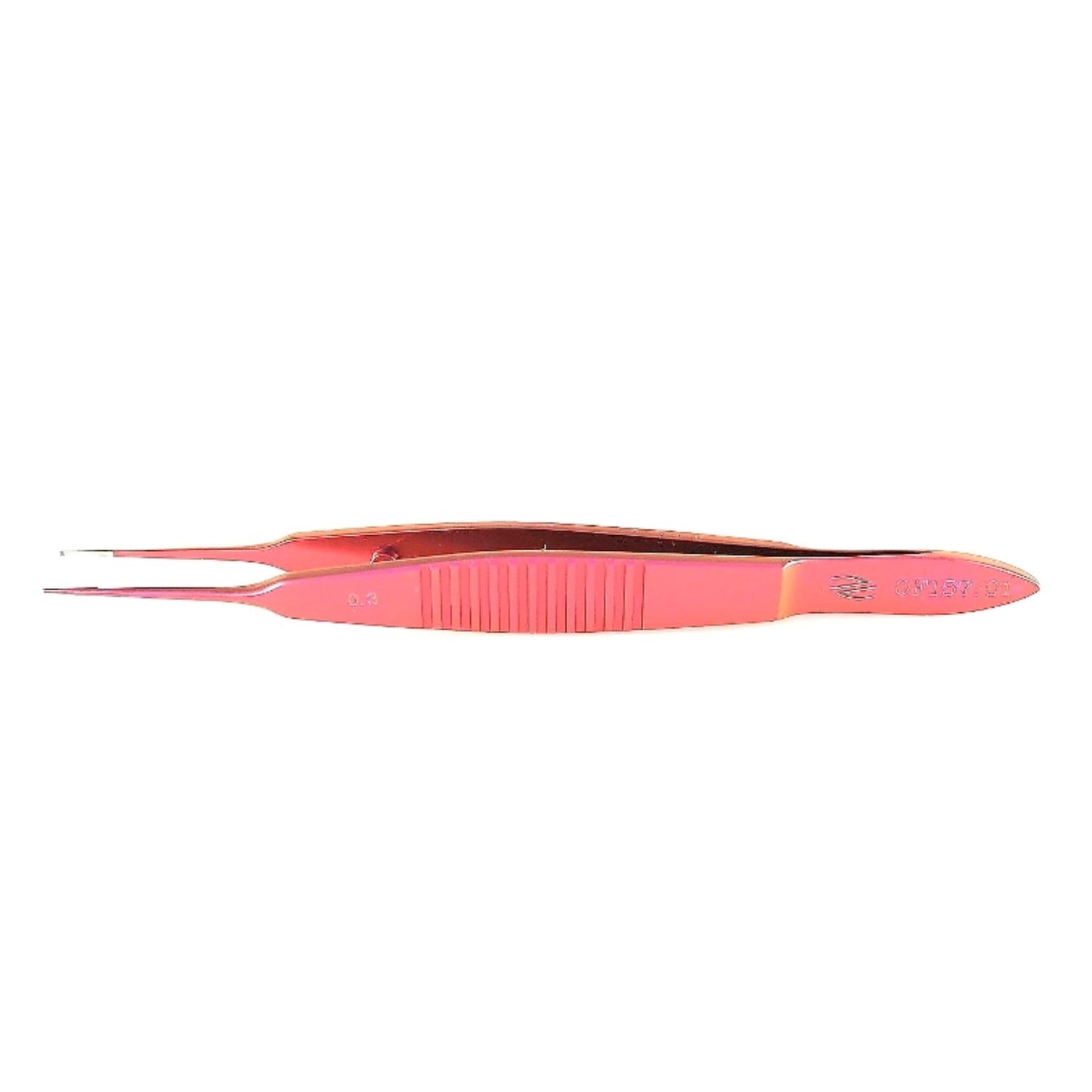 Pinza de sutura Castroviejo, recta, dientes 1x2 0.3mm en 90 , titanio