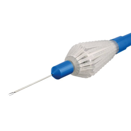 Pinza retinal retráctil para sujetar de 25G desechable