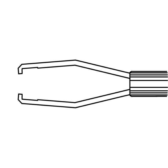 Pinza retinal retráctil para sujetar de 25G desechable